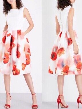 TED BAKER POPPY MICLA DRESS, Sz 4